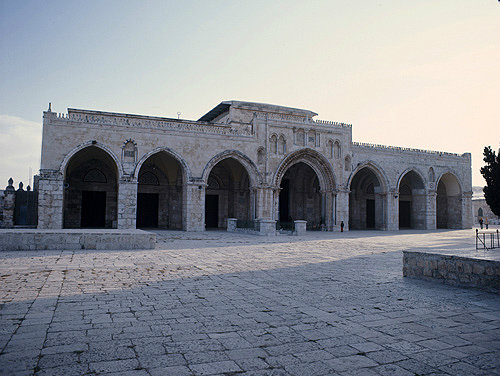 Israel, Jerusalem the front facade of Al Aqsa mosque