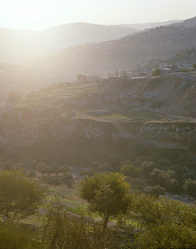 Israel, Jerusalem, the Hinnom Valley and Haceldama, Field of Blood in the early morning light