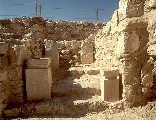 Israel, Tel Arad in the Negev, Holy of holies and Israelite temple dating from seventh century BC