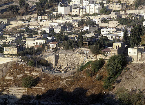 Israel, Jerusalem, excavations of the city of David south east of the city wall from the Mount of Olives