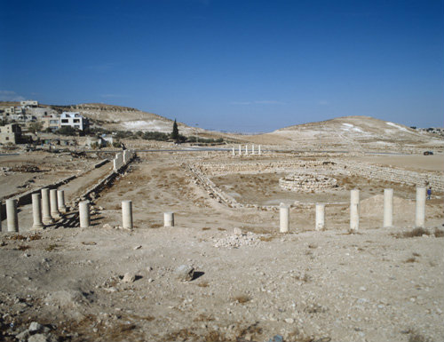 Israel the lower Herodium, remains of the pool in the peristyle (colonnaded garden)