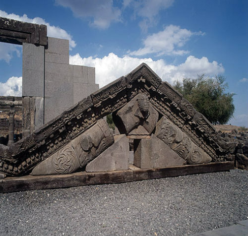 Israel, Galilee, Chorazim, lintel from third century synagogue