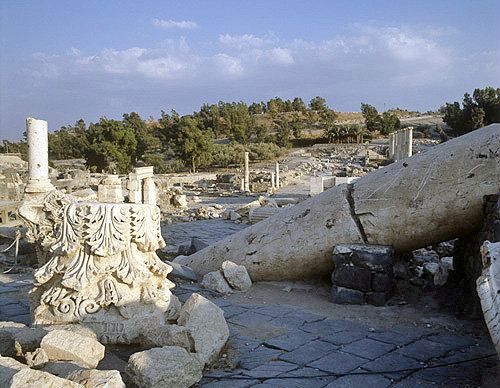 Israel, Beth Shean ruins from the Roman Byzantine period