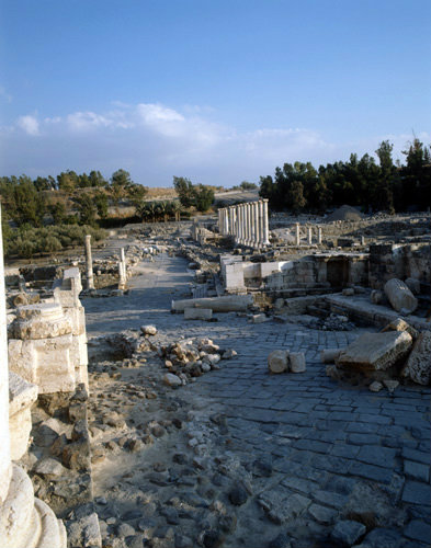 Israel Beth Shean, looking south down Byzantine Silvanus street