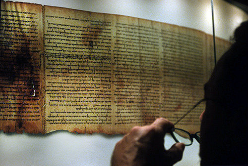 Isaiah scroll, Dead Sea scrolls, Museum of the Shrine of the Book, Jerusalem, Israel