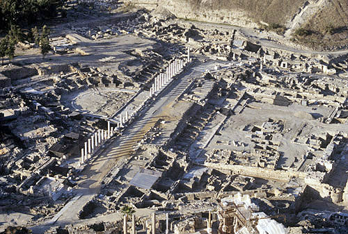 Israel, Beth Shean, aerial view from the south east