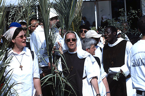 Israel, Jerusalem, procession on Palm Sunday