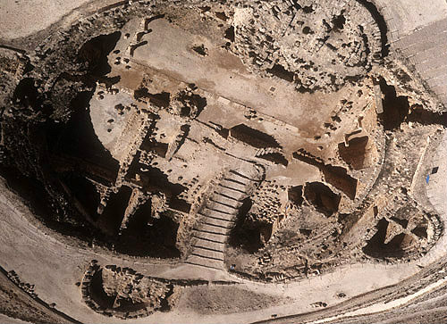 Israel, Herodium, built by Herod the Great, 22 BC - 15 BC, aerial close up from the south east
