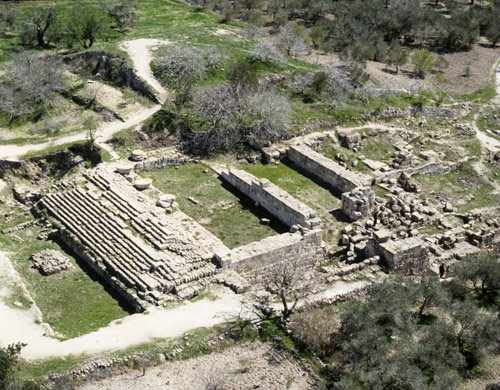 Israel Sebaste, , aerial view of excavations of temple of Augustus circa 30 BC