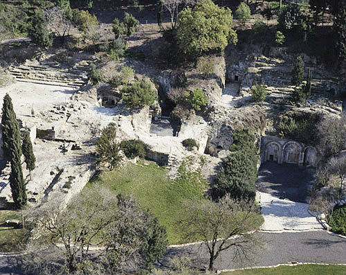 Israel, Bet Shearim, aerial view of Necropolis and Catacombs  2nd-3rd century AD