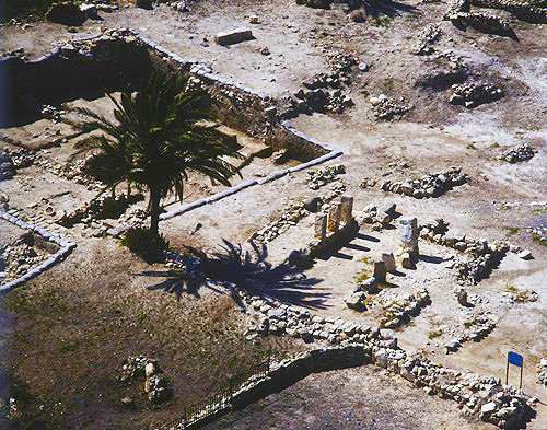 Megiddo, aerial view of excavations (Ahab