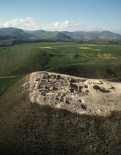 Israel, Hazor Tel, aerial view of Israelite citadel, eighth to ninth century BC
