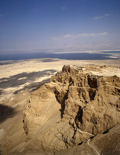 Israel, aerial view of Masada from the south west