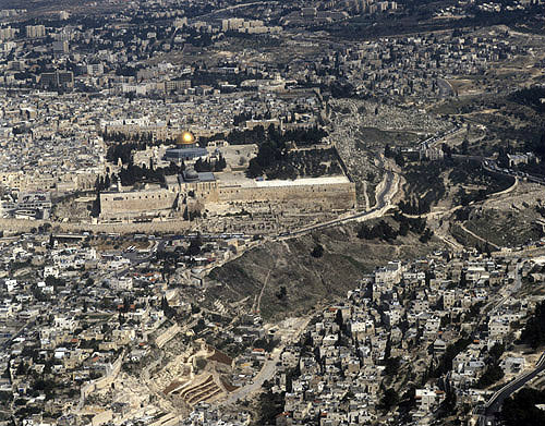 Israel, Jerusalem, aerial view from the south