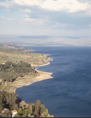 Galilee, view north east to the Golan Heights, Israel