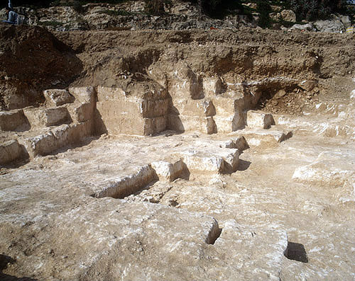 Israel, Jerusalem, excavations of the stone quarry dating from the time of the second Temple (probably source of stone for the city wall)