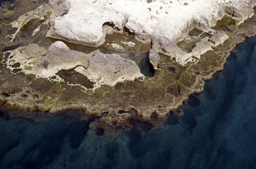 Israel, Dor, aerial view of breakwater