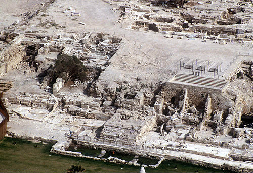 Crusader city, aerial photograph, Caesarea, Israel