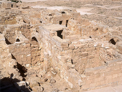 Israel, Mamshit, Nabataean city on  the incense route in the Negev, founded in the first century BC, well-preserved remains of imposing dwelling
