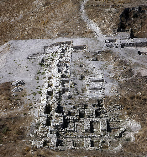 Tel Gezer, aerial view of ruins, Israel
