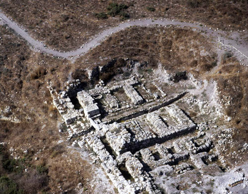 Gezer Israel aerial view of Solomonic gate