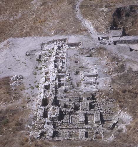 Solomonic Gate, aerial view, Gezer, Israel