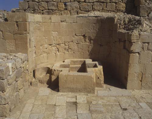Detail of the Baptistry, southern church, Shivta, Israel