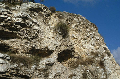 Skull Hill seen from the Garden Tomb, Israel