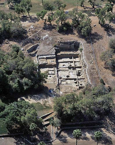 Israel, Ashkelon, aerial view of the ruins