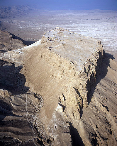 Israel, aerial view of Masada
