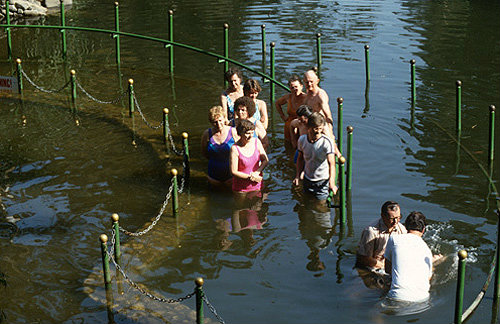 Israel, River Jordan, Pentecostal Baptism, full immersion in the river