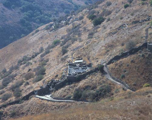 Ancient synagogue, on Khirbet es-Salam ridge, Gamla, Galilee, Israel,  
