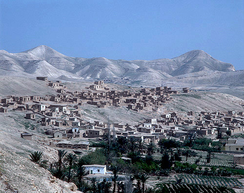 Flat-roofed mud houses, Jericho, Israel