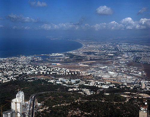 Haifa, aerial view looking north, Israel