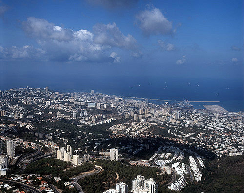 Haifa, aerial view looking west south west