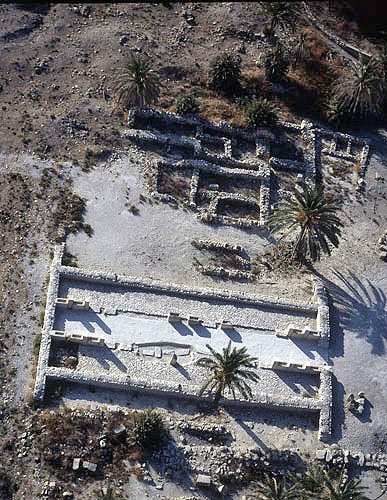 Stables, 9th century to 8th century BC, aerial view, Megiddo, Israel