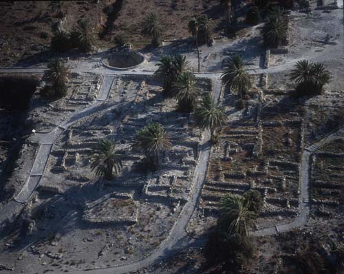 Megiddo, aerial view of ruins on top of Tel, Israel