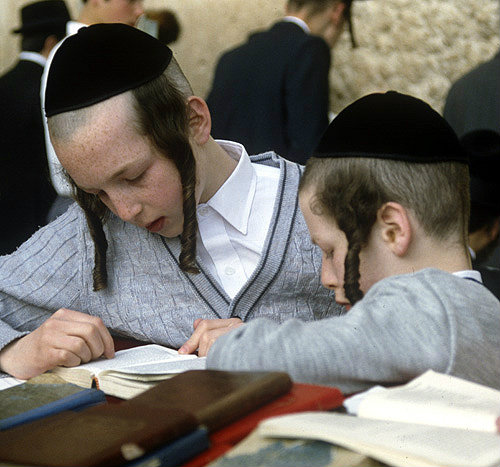 Hasidic Jewish boys, Jerusalem, Israel