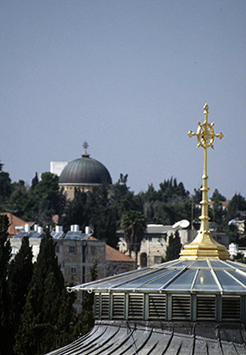 Israel, Jerusalem, the Holy Sepulchre Cross on large dome