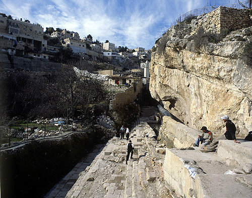 Siloam Springs, newly excavated, looking south, City of David, Jerusalem, Israel