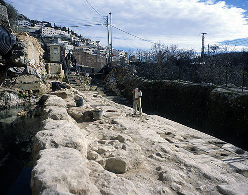 Siloam Springs, newly excavated, looking north, City of David, Jerusalem, Israel