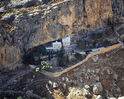 Russian orthodox monastery, dating from fourth century, Wadi Qilt, Israel