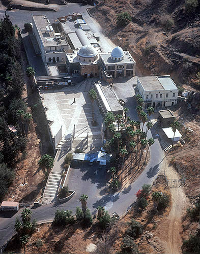 Israel, Galilee, Tiberias, aerial view of synagogue Rabbi Akiva and rabbi