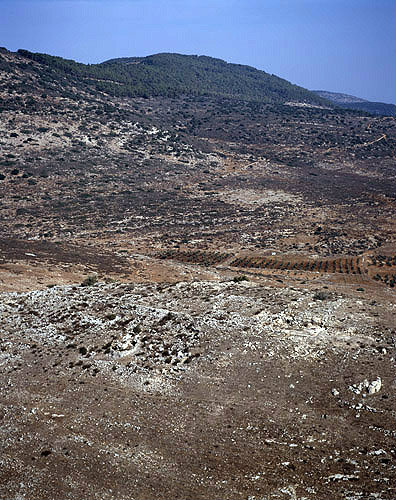 Israel, aerial view of Khirbet Qana, place of the first miracle