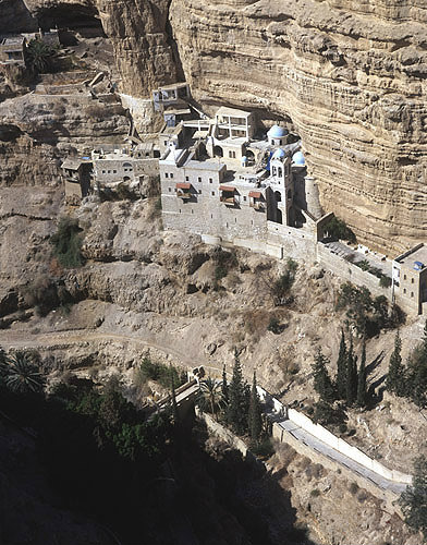 Israel, aerial St Georges Monastery in Wadi Qilt