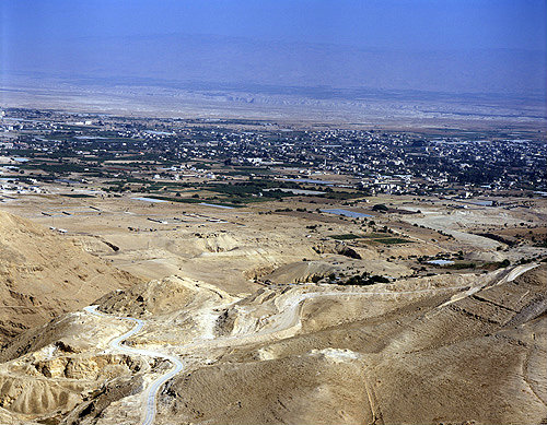 Jericho, aerial view from Wadi Qilt, Herod