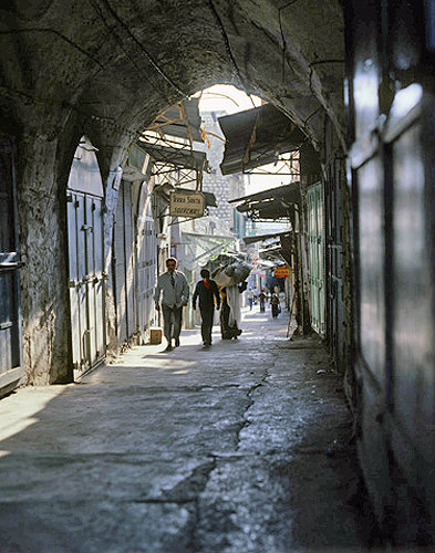 Israel, Jerusalem,  a street in the old city in the early morning