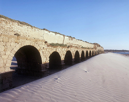 Aqueduct looking south, Caesarea, Israel