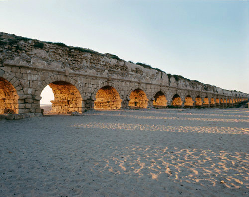 High level aqueduct from time of Herod, Caesarea, Israel