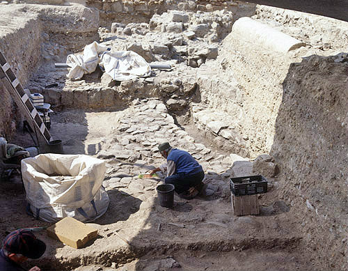 Israel, Beth Shean, archaeologist working on the site